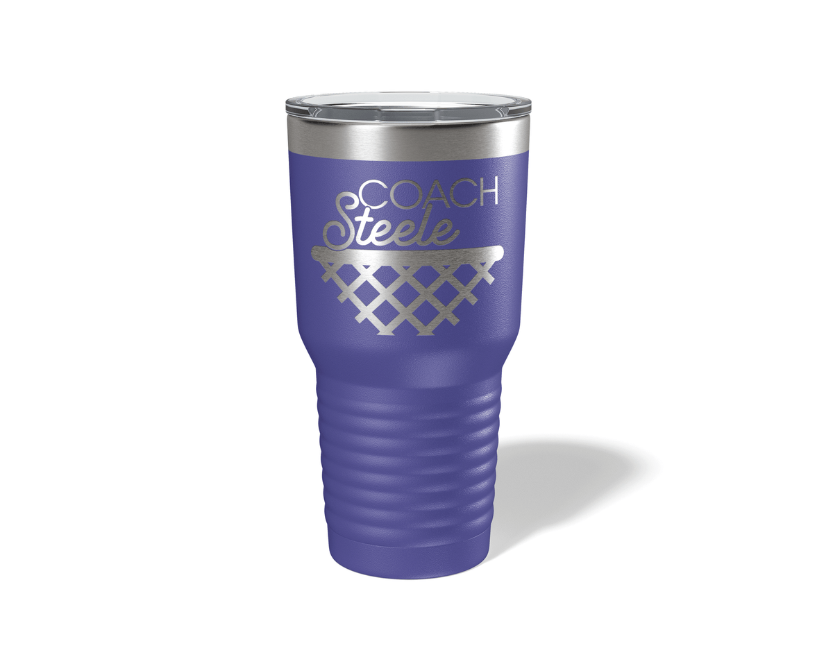 Personalized Basketball Coach Net Tumbler 30oz Purple