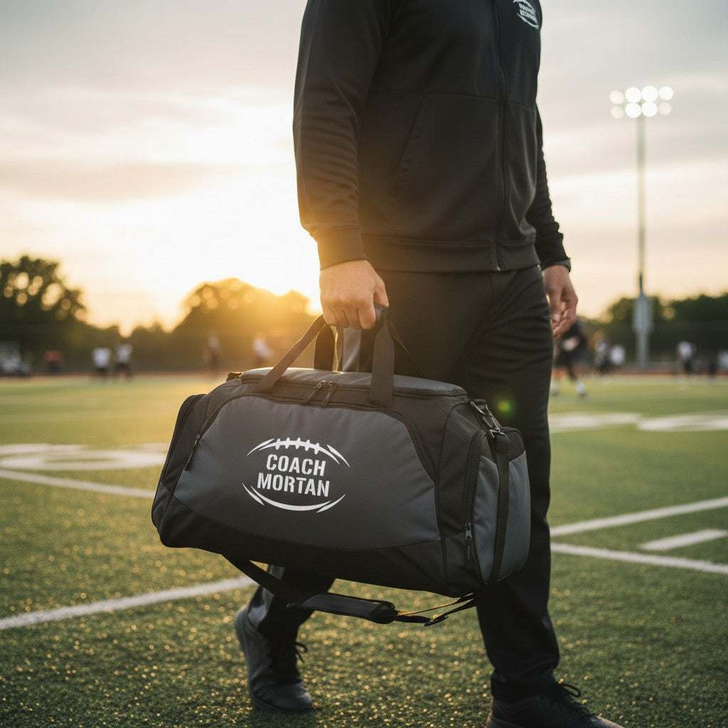 Personalized Football Coach Duffel Bag, Custom Name
