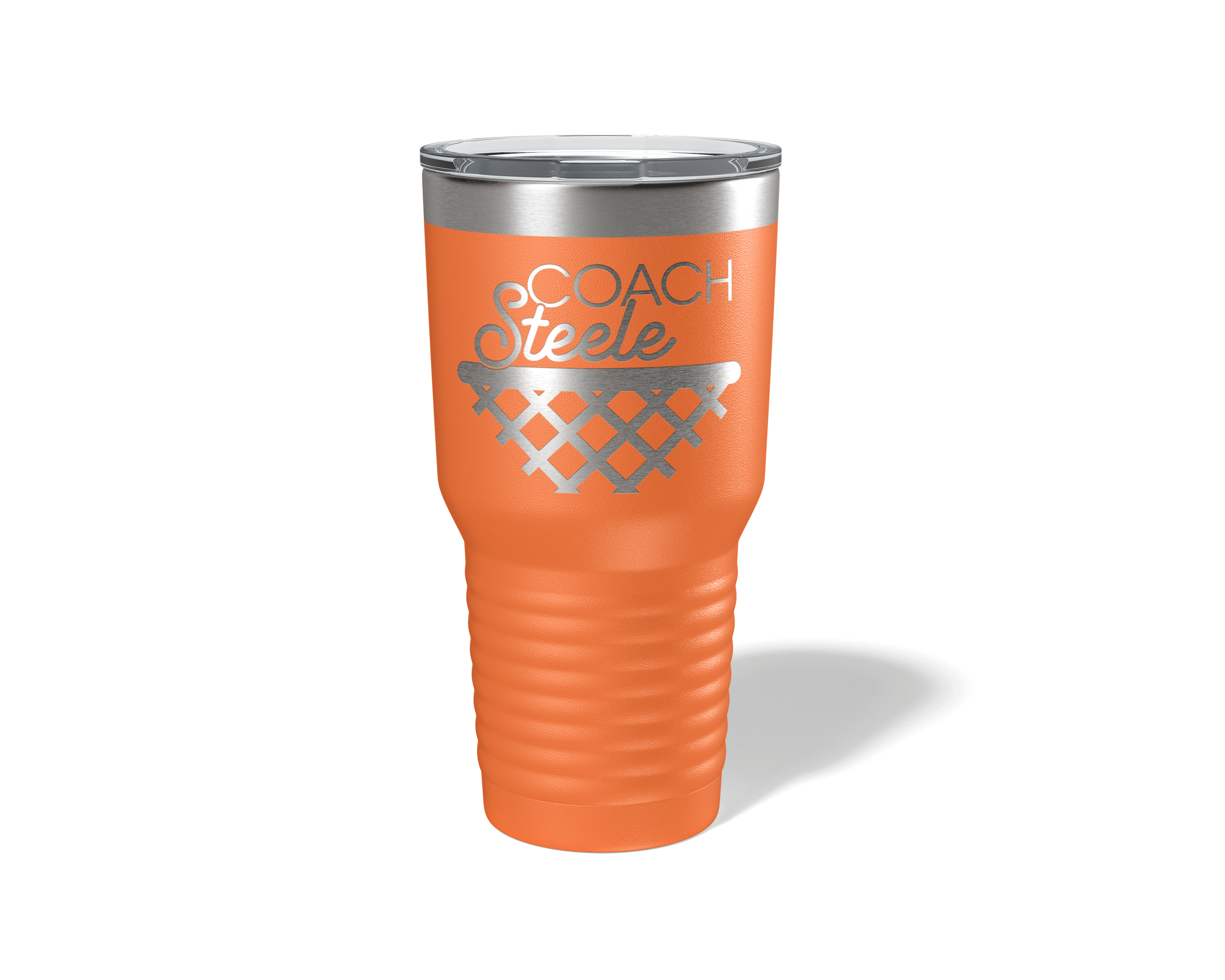 Personalized Basketball Coach Net Tumbler 30oz Orange