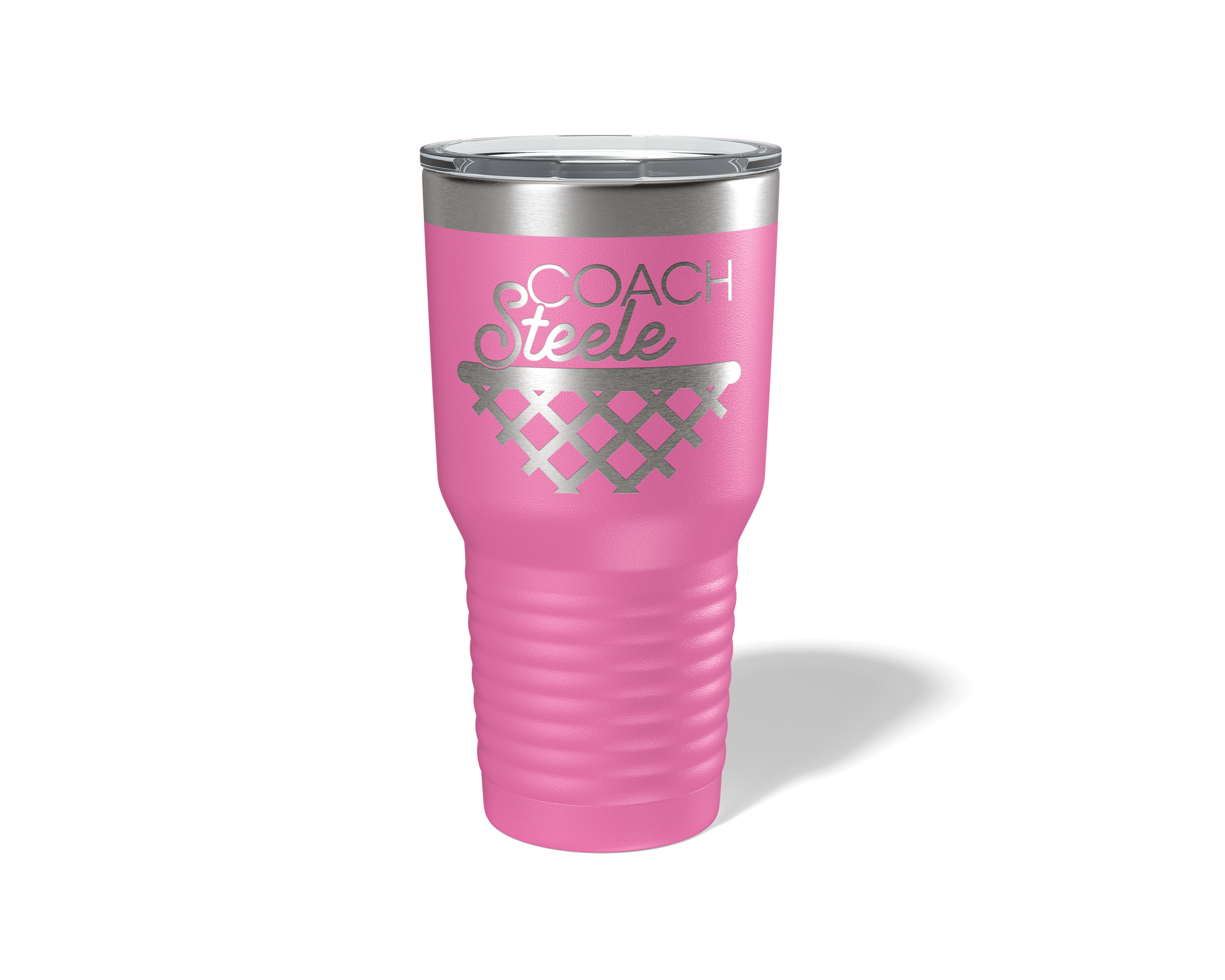 Personalized Basketball Coach Net Tumbler 30oz Pink