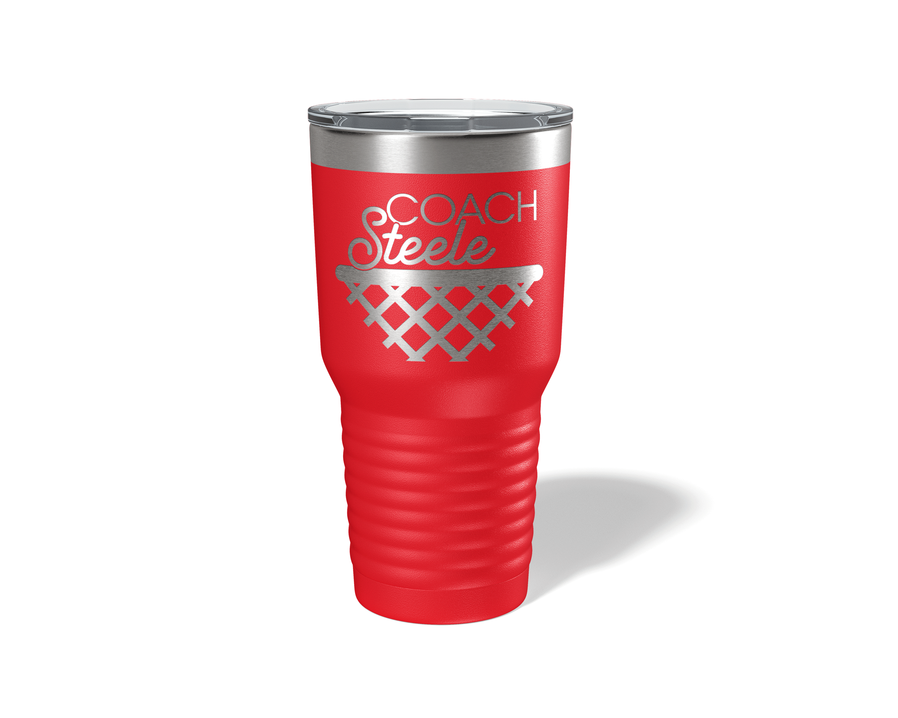 Personalized Basketball Coach Net Tumbler 30oz Red