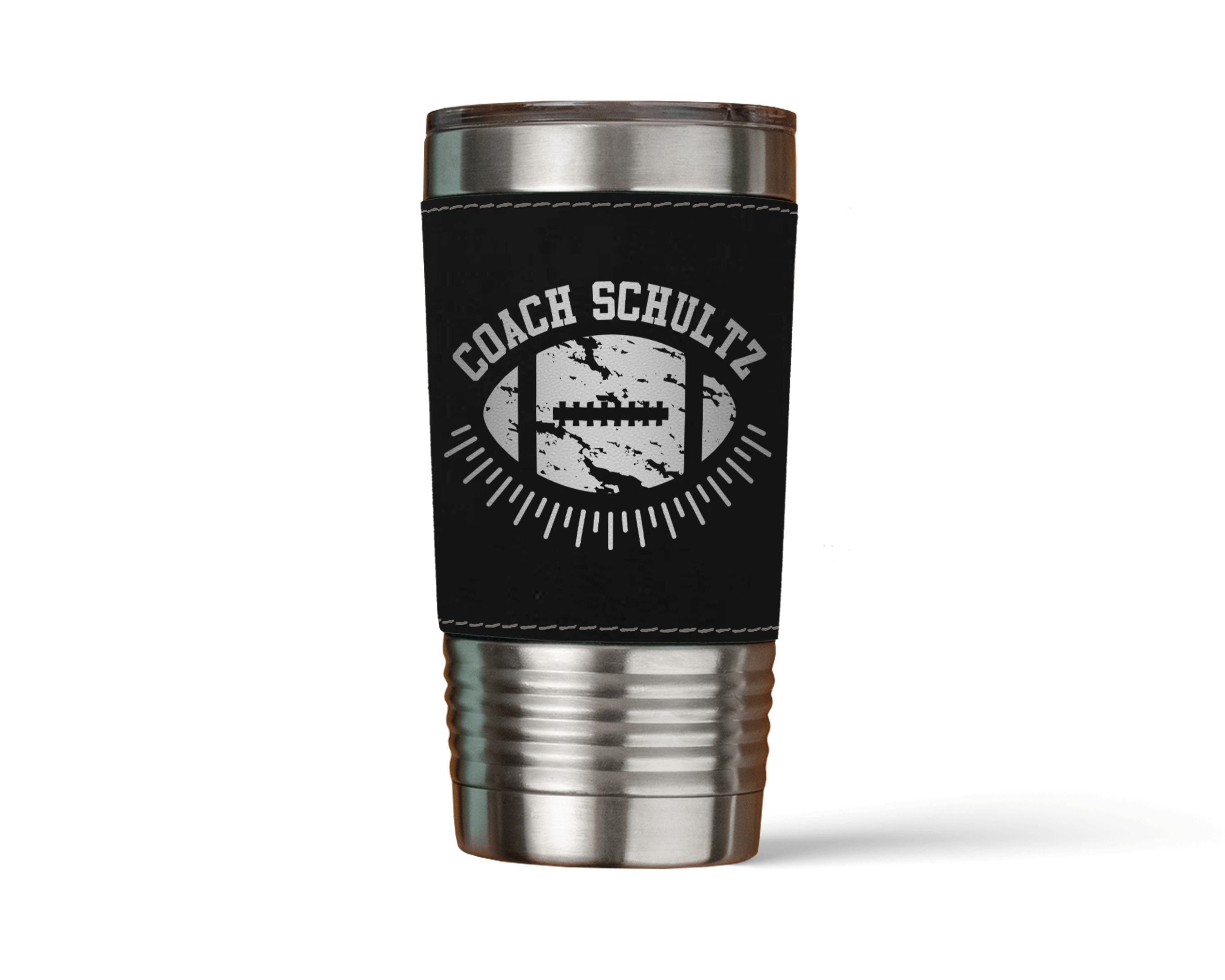 Football Coach Distressed Leatherette 20oz Tumbler