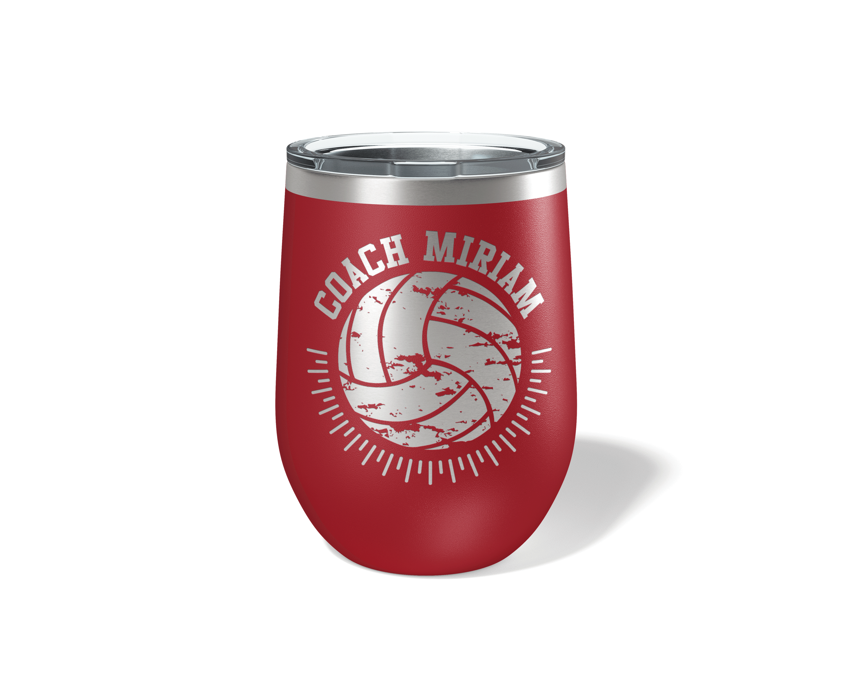 Distressed Volleyball 12oz Wine Tumbler