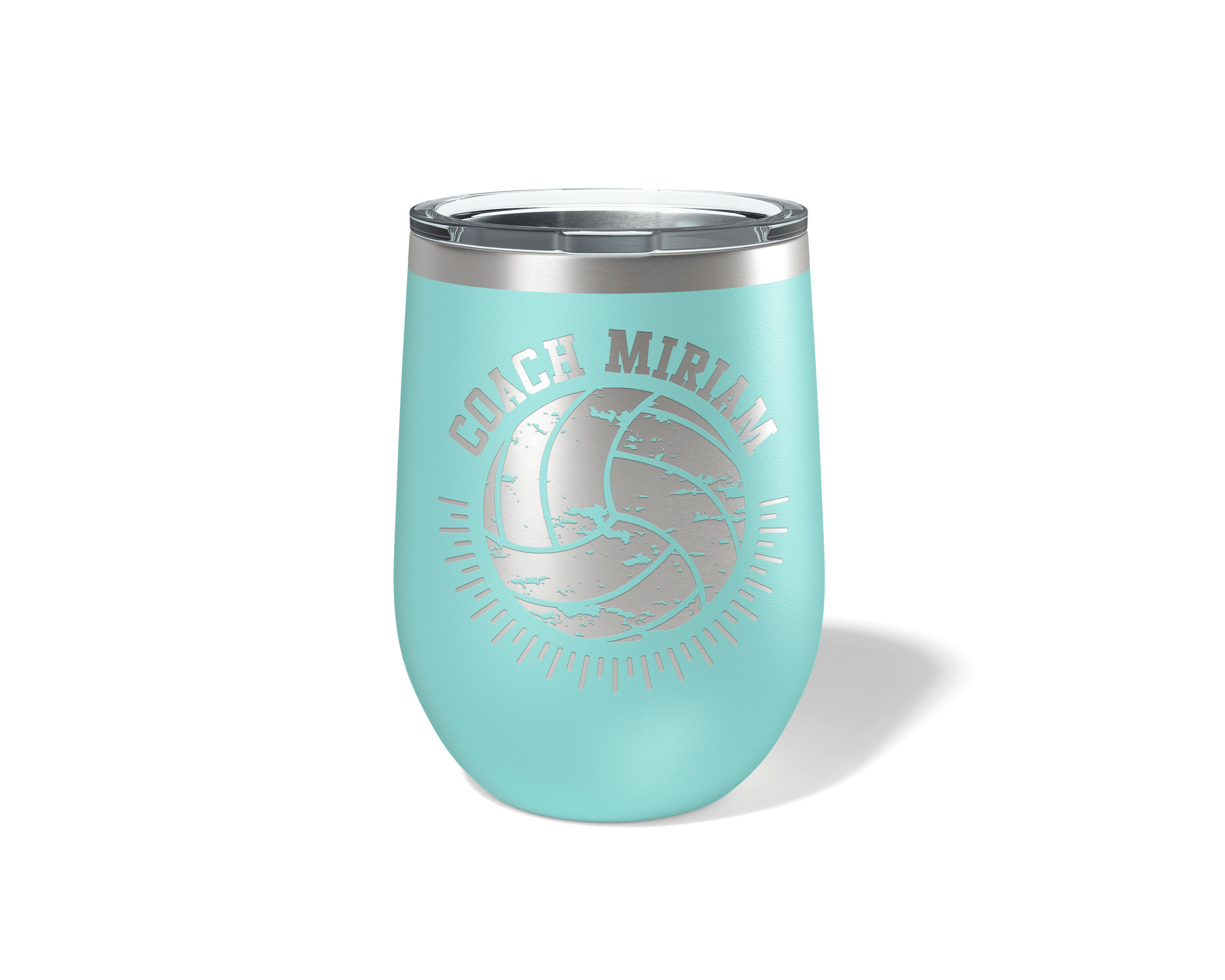 Distressed Volleyball 12oz Wine Tumbler