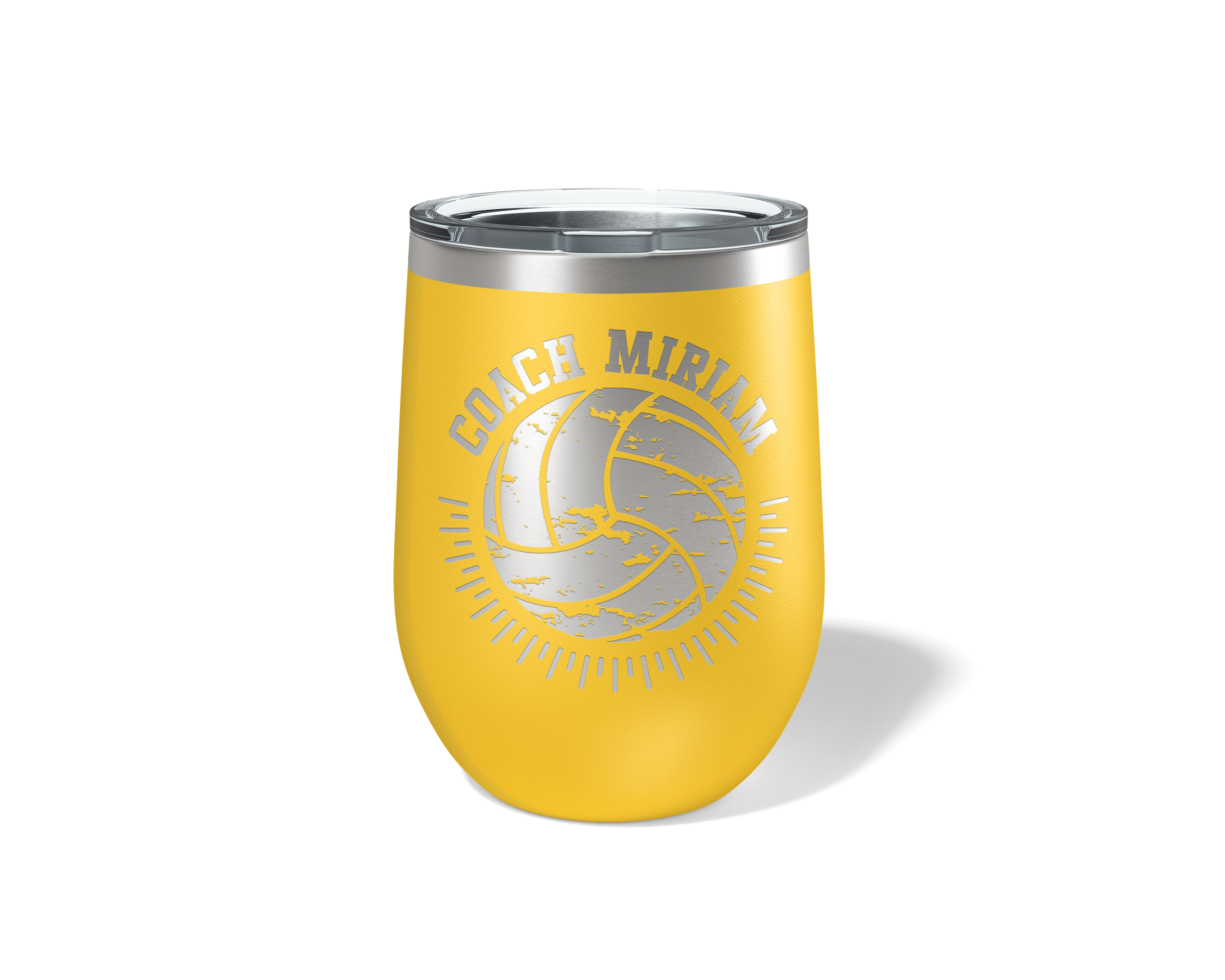 Distressed Volleyball 12oz Wine Tumbler