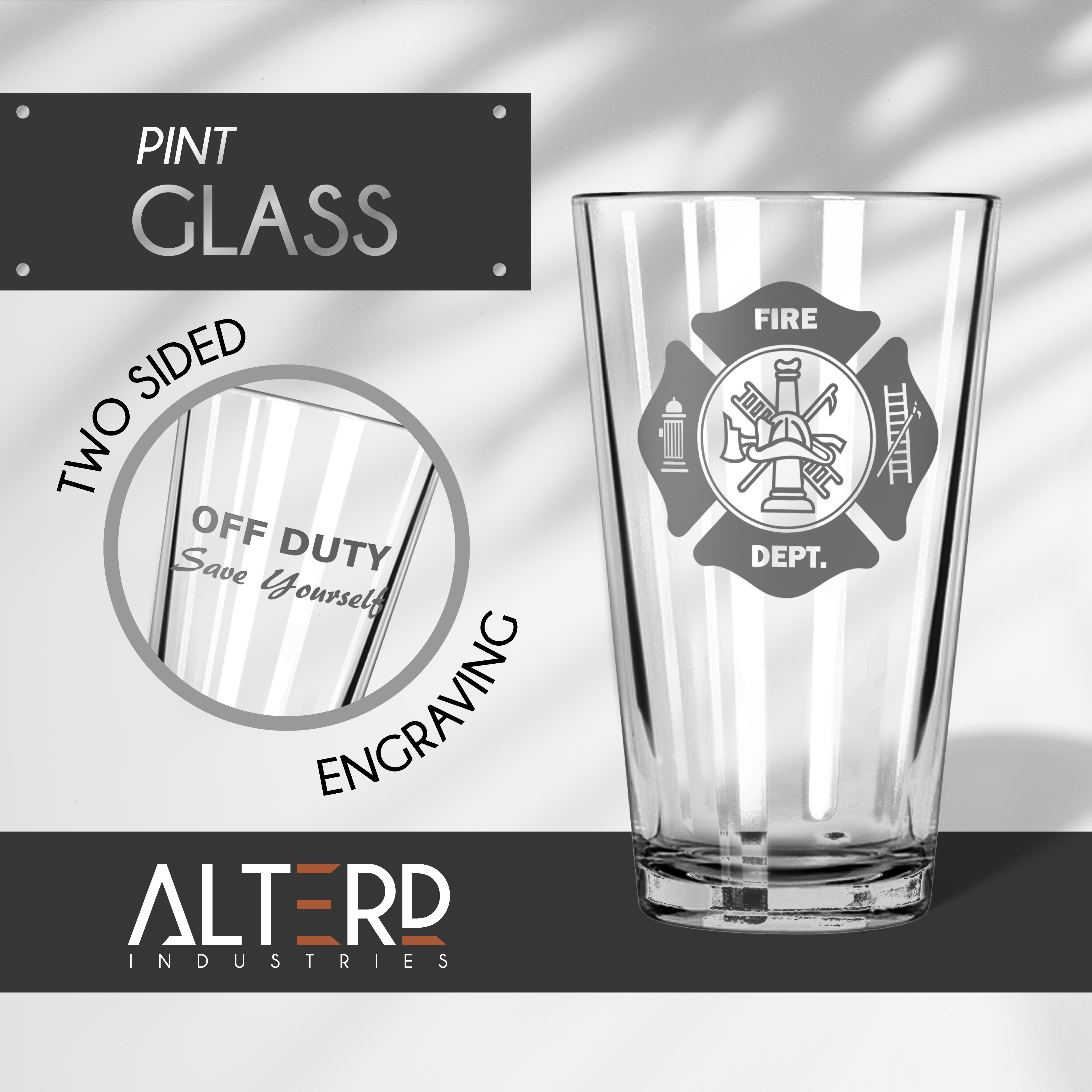 Single Firefighter Off Duty Save Yourself Glass