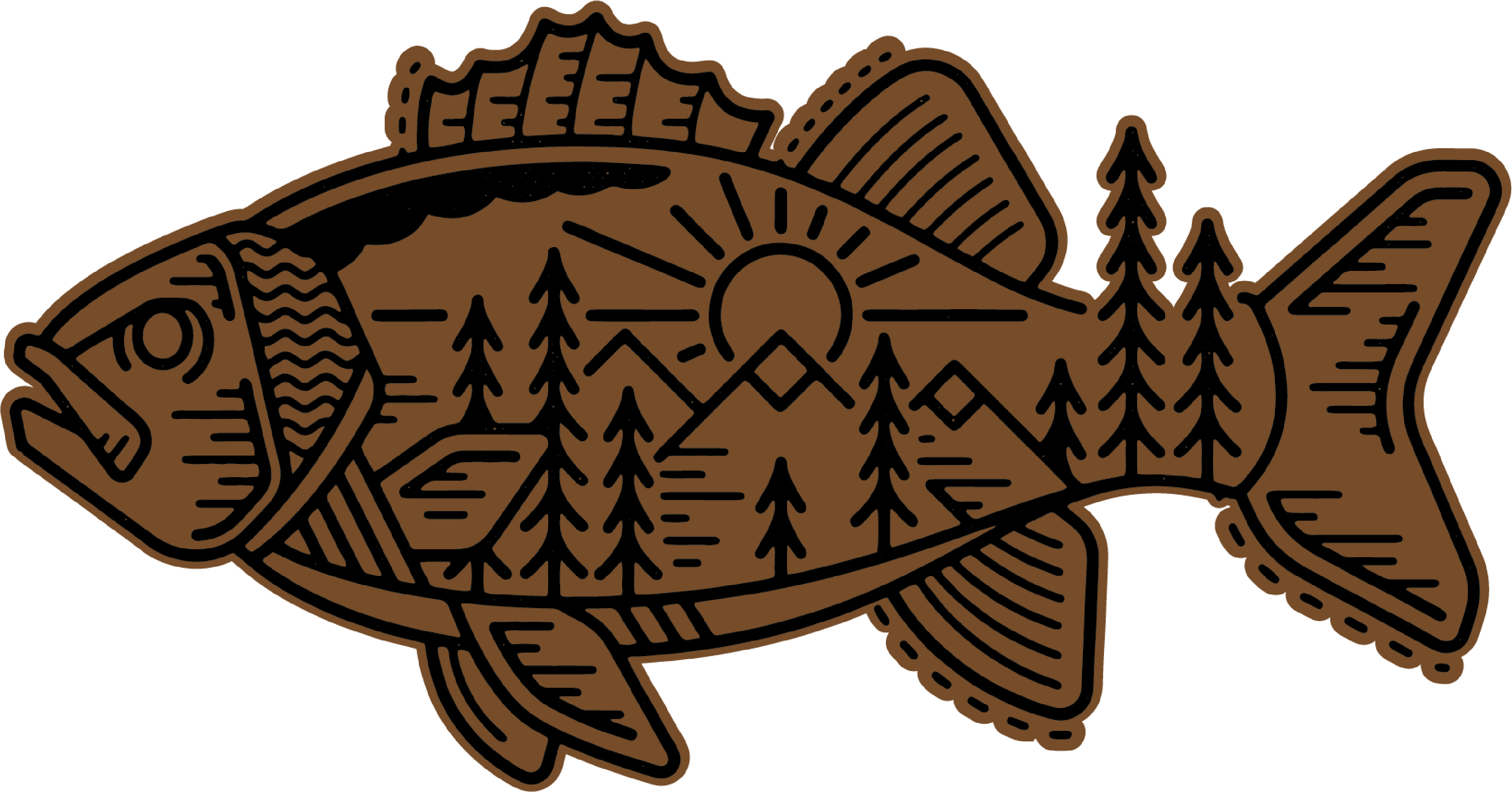 Tribal Fish Patch - Rawhide