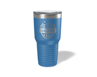 Personalized Volleyball Coach Tumbler 30oz in Blue, laser engraved stars design