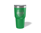 Personalized Volleyball Coach Tumbler 30oz in Green, laser engraved stars design