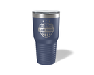 Personalized Volleyball Coach Tumbler 30oz in Navy Blue, laser engraved stars design