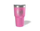 Personalized Volleyball Coach Tumbler 30oz in Pink, laser engraved stars design