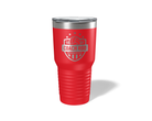 Personalized Volleyball Coach Tumbler 30oz in Red, laser engraved stars design