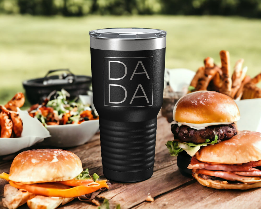 Dada Tumbler | Laser Engraved 30oz Insulated Stainless Steel | Father's Day Gift for New Dad